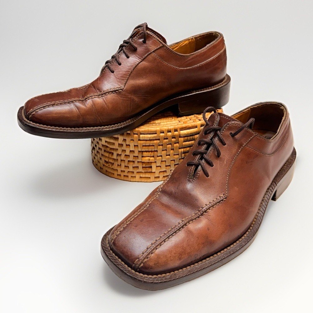 Steeple Gate Men's 8.5M Leather Shoes Brogue Oxfords Lace Up Dress Church